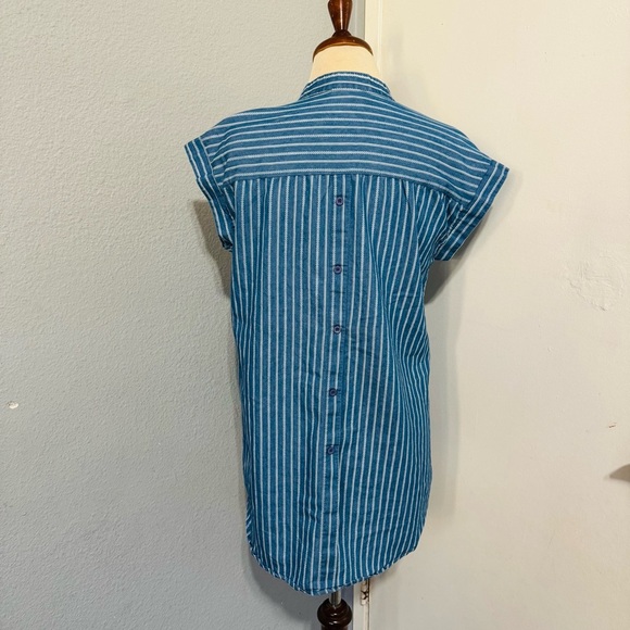 Weekend Suzanne Betro Blue Striped Women's Relaxed Tunic Loungewear Top Size S - Picture 8 of 15